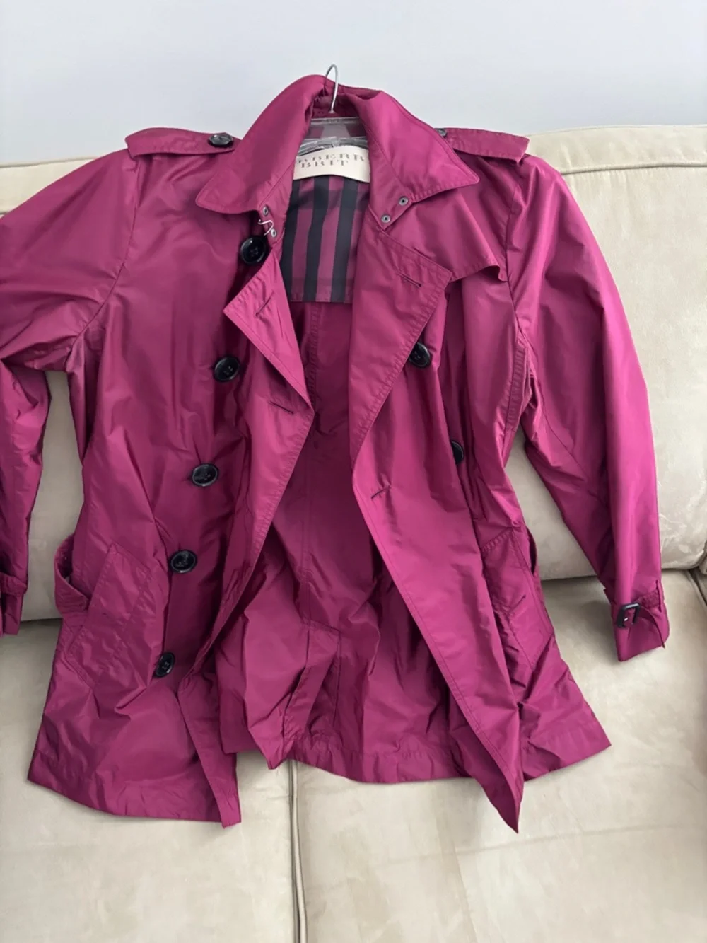 Burberry Women's Magenta Trench Coat - Picture 1 of 1